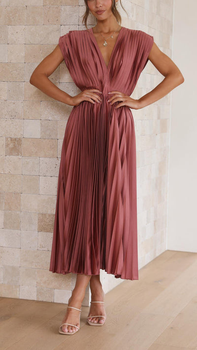 Maria - Elegantes Faltenkleid